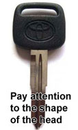 Toyota non-chipped key